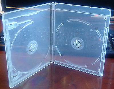 New 5 Clear 12.5 Mm Viva Elite Blu-ray Case Double 2 Discs Storage Holder