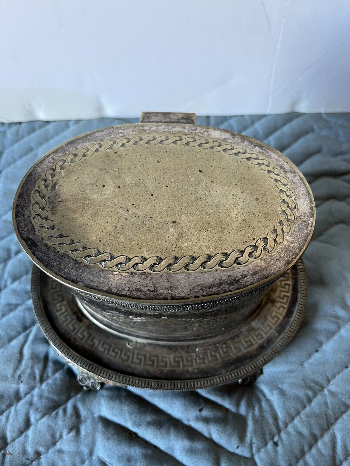 Antique Silverplate Tea Caddy