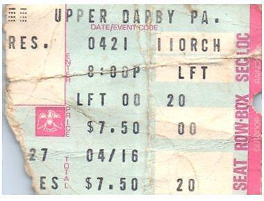 Hot Tuna Ticket Stub April 21 1977 Upper Darby Pennsylvania
