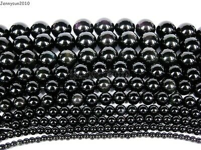 Natural Obsidian Gemstone Round Beads 16'' 2mm 4mm 5mm 6mm 8mm 10mm 12mm 14mm