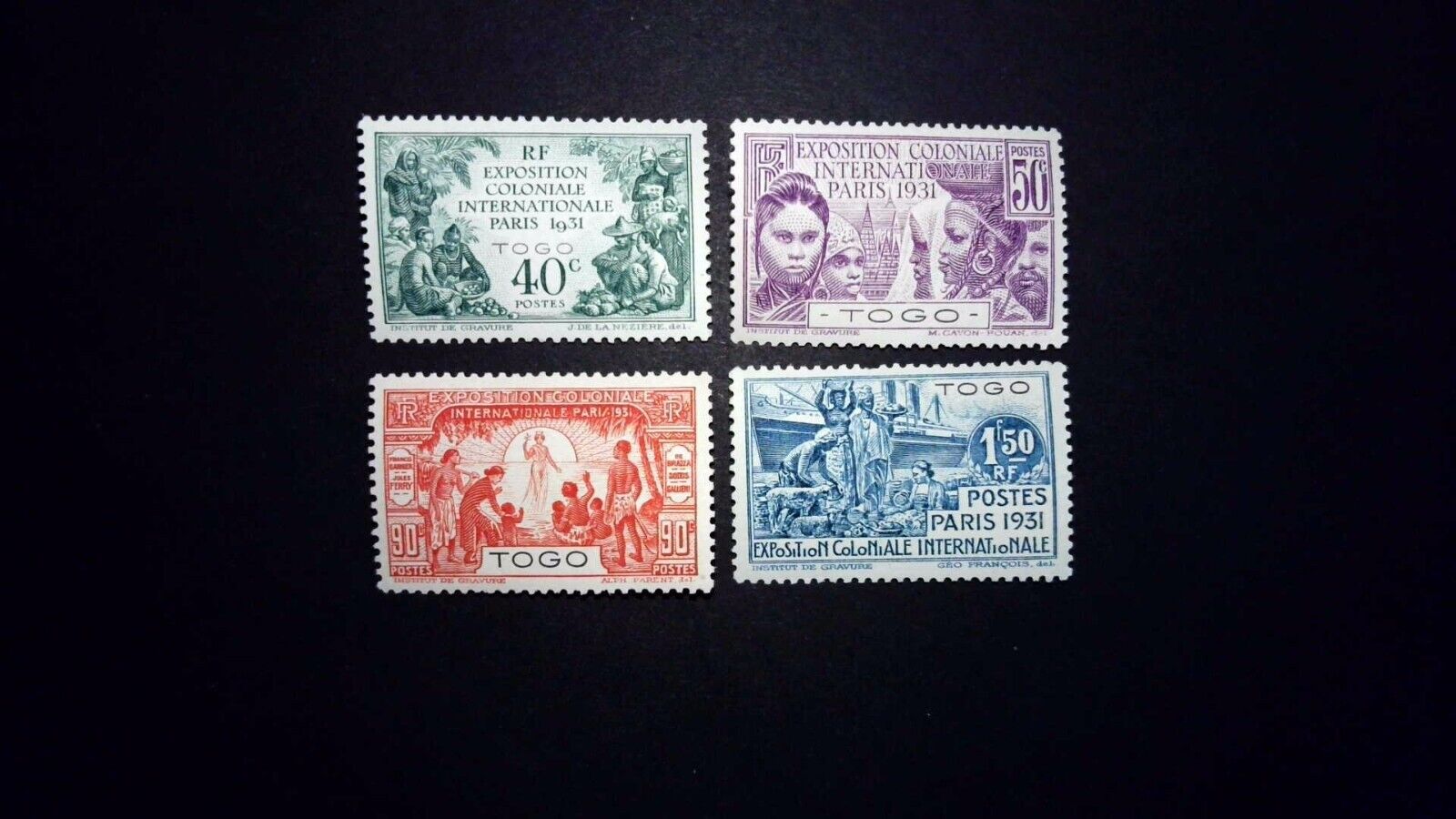 Togo 254-257 Complete Set Mint Hinged Lightly Mlh - 1931 Colonial Exhibition
