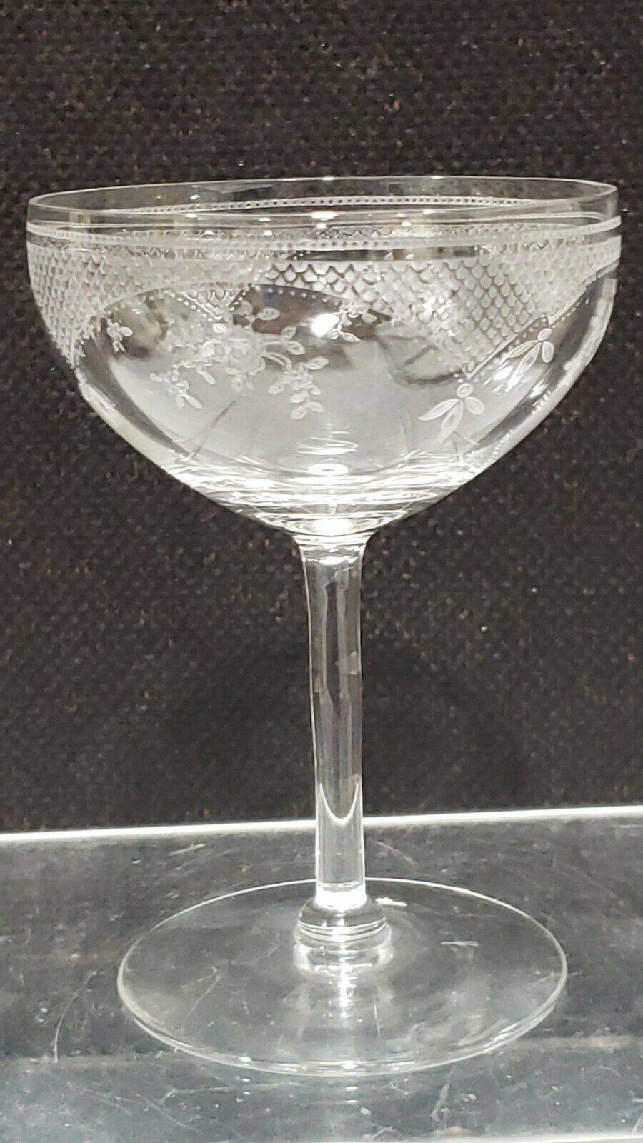 Vintage Fostoria Champagne Sherbet Glass  Virginia Etched Pattern  4 7/8"