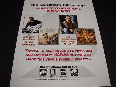 Michael Hedges And Taj Mahal Are Winners 1998 Promo Poster Ad Mint Condition
