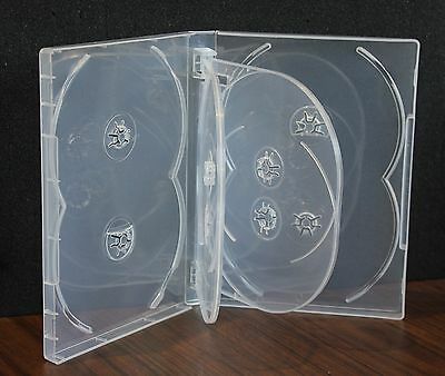 New 6 Pk Crystal Clear Multi Dvd Case Box 22mm 8 Discs Holder W Flap Premium