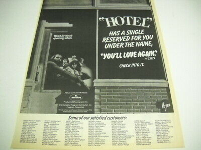 Hotel From Alabama Has A Single You'll Love Again Original 1978 Promo Poster Ad
