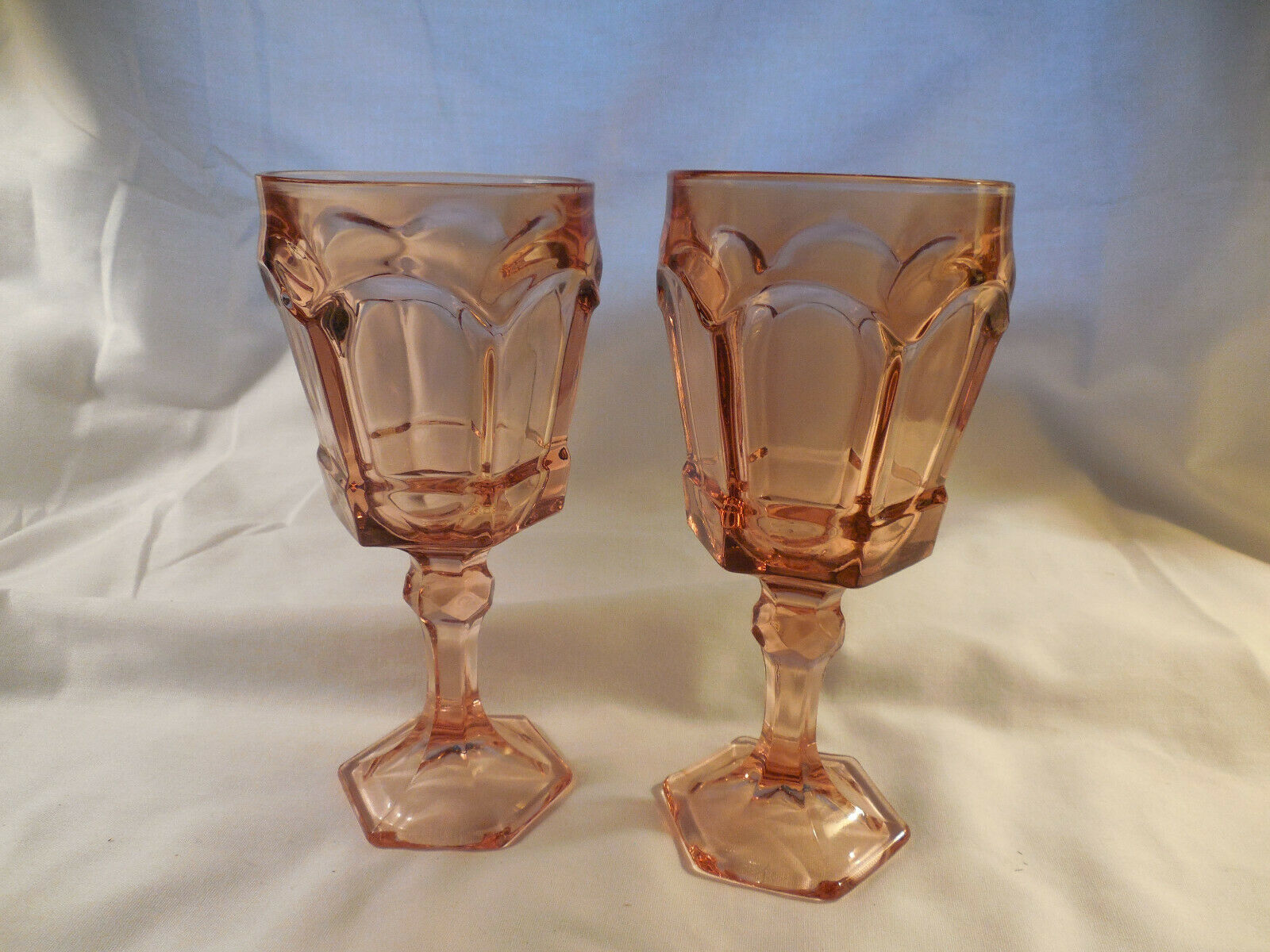 Fostoria Virginia Peach Wine Goblets Set Of Two