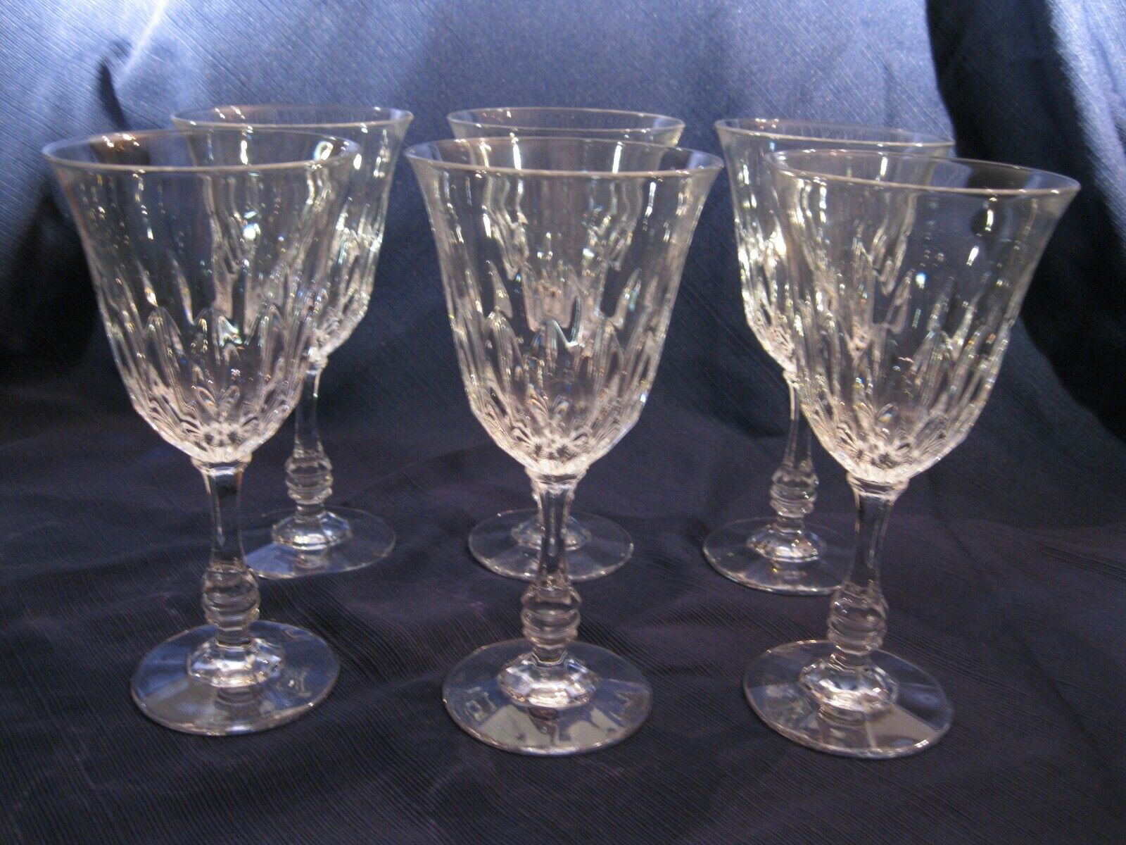 Fostoria "kimberly" Crystal Stem #2990 Water Goblet Set Of 6, Set #2